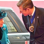 Her Majesty arrives and is received by the Rt Hon the Lord Mayor, Alderman William Russell, as Lord Lieutenant of the City of London